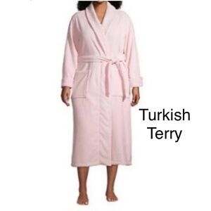 💘WOMANS PLUS TURKISH TERRY NUBBY COTTON LONG LENGTH ROBE